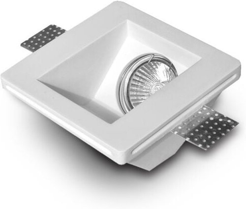 Efectoled - LED-Downlightring für Gips/Gipsplatten Integration Eckig Accent für Glühbirne GU10 / GU5.3 Schnitt 123x123 m...