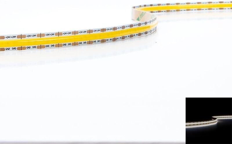 COB Single Cut 24V LED Streifen 5M 10W/m 8mm 528LED/m - Lichtfarbe: Neutralweiß 4000K - Schutzart: IP20