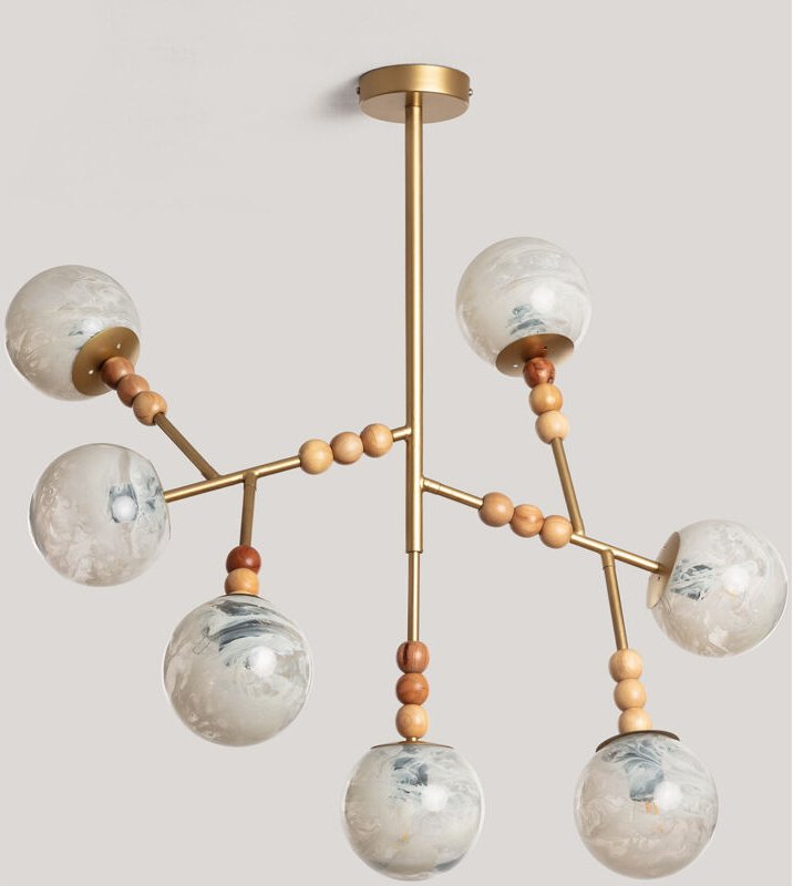 Ledkia - Pendelleuchte Metall Glas Routi Gold