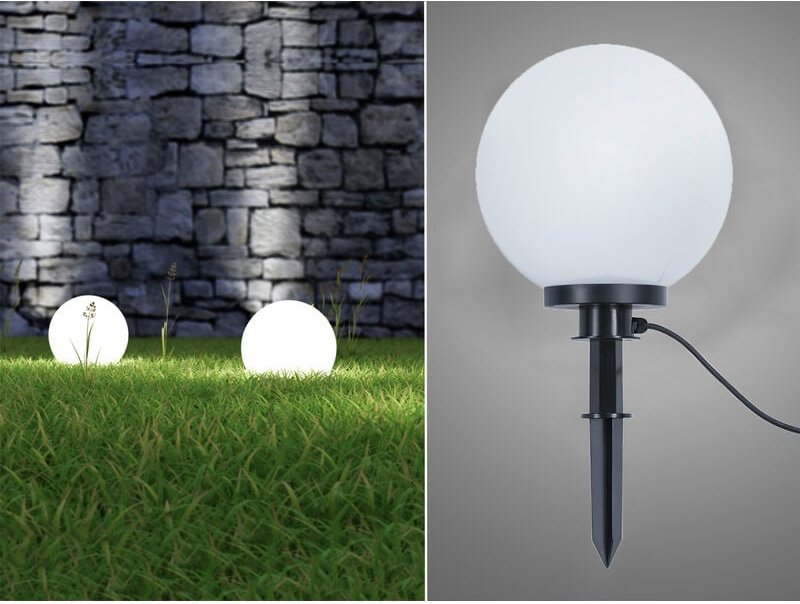 Meinewunschleuchte - led Leuchtkugel für den Garten mit Strom Weiß, 5m Kabel, ø 30cm