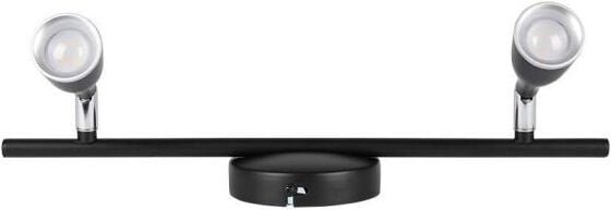 V-TAC VT-810 9W LED-Wandleuchte schwarz verstellbarer Kopf Wandleuchte 2 Strahler natürliches weißes Licht 4000K IP20 - ...