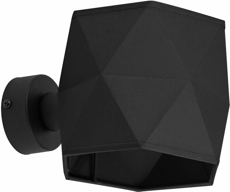 Licht-erlebnisse - Wandlampe Schwarz Stoff Up Down h: 15 cm klein E27 Wandleuchte Schlafzimmer