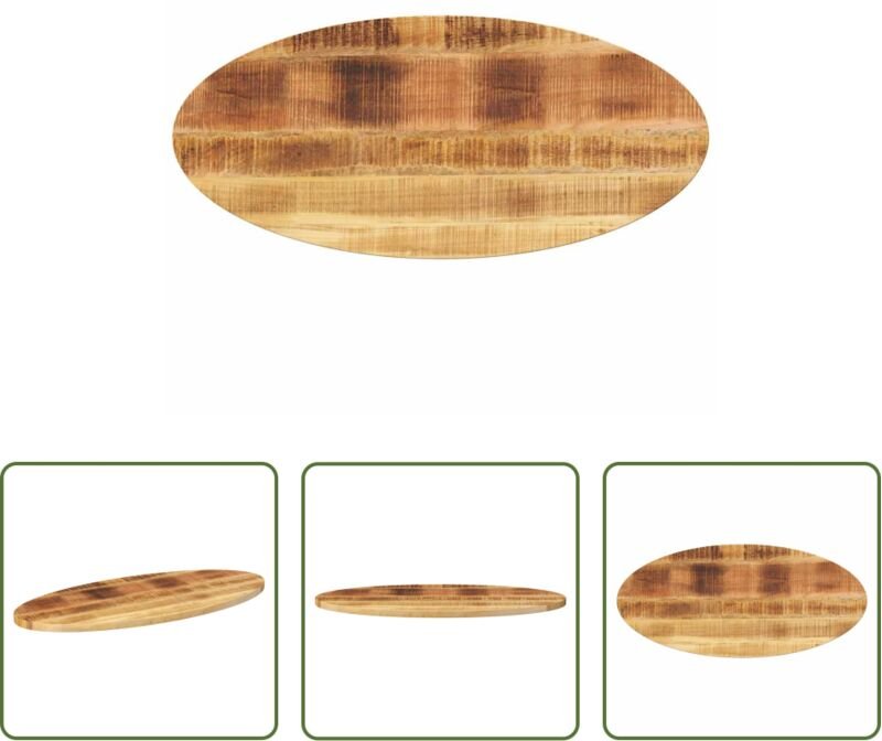 Holz - Tischplatte 110x40x3,8 cm Oval Massivholz Mango