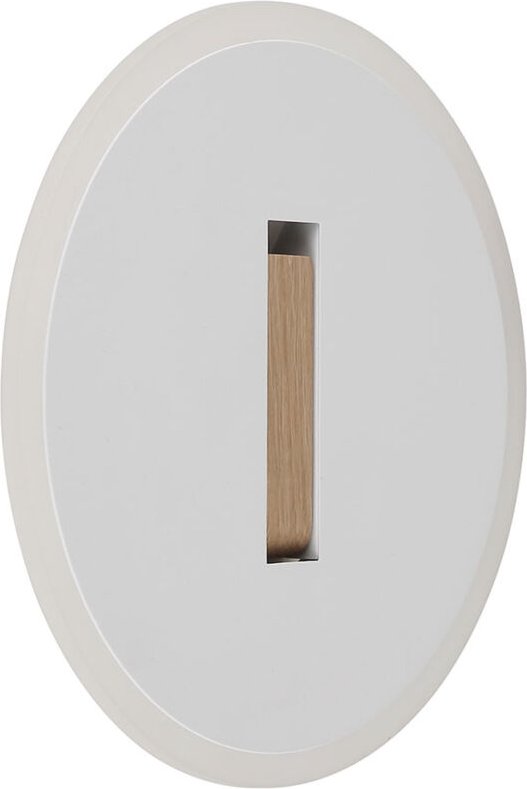 Wandleuchte Wandlampe weiß Holzlampe Esszimmerlampe opal 1 flammig led d 20,4 cm