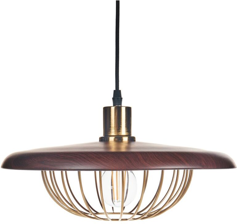 Hängelampe Gold / Braun Metall Gitter Design Industrial Style Hängeleuchte Pendelleuchte Esszimmerlampe Esstischlampe Wo...