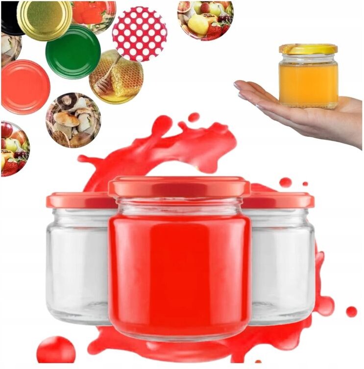 48 Gläser à 200 ml + Deckel FI66 Konfitüre, Konserven, Desserts, Honig