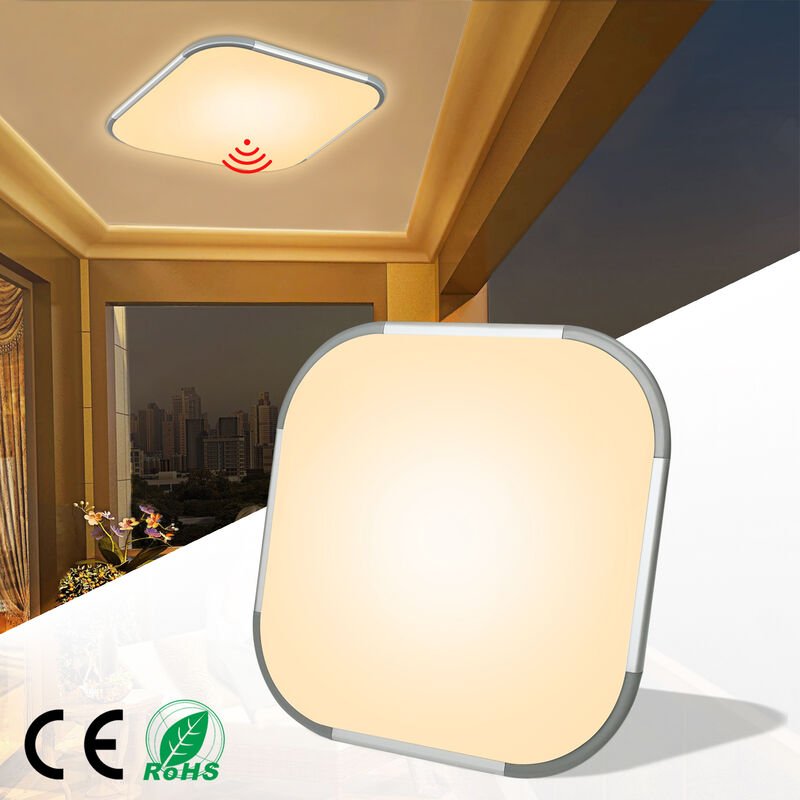 24W led Deckenleuchte Warmweiß Radar Sensor mit Bewegungsmelder - Moderne Deckenlampe Ultraslim led Panel Küche Wohnzimm...
