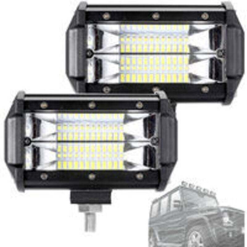 72-W-LED-Scheinwerfer, 12-V-/24-V-Offroad-Zusatzbeleuchtung, Kfz-Arbeitsscheinwerfer, IP67 wasserdicht (2 x 72 W)