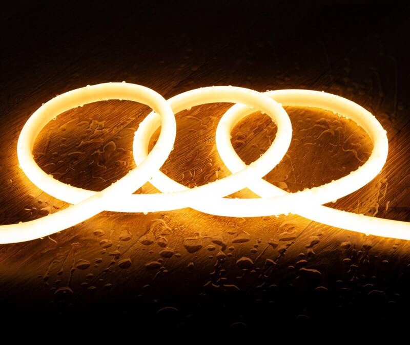 Ledkia - led Streifen Neon Dimmbar 220V Rund SFLEX14 IP65 nach Maß Schnitt alle 100 cm 5 m Warmweiß