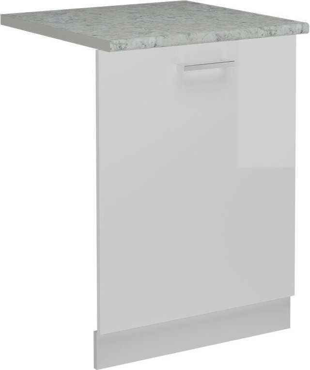 Vicco - Geschirrspülblende R-Line, Weiß Hochglanz, 60 cm , ap Marmor