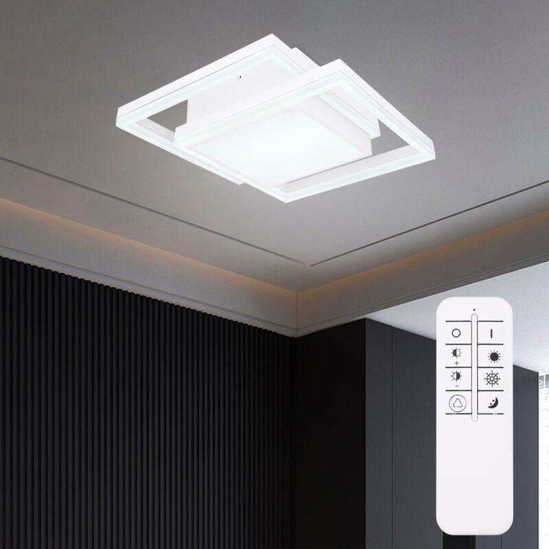 Globo - Deckenlampe Smart Home Deckenleuchte dimmbar Fernbedienung Farbwechsel Wohnzimmerlampe, weiß, 22W 1200lm warmwei...