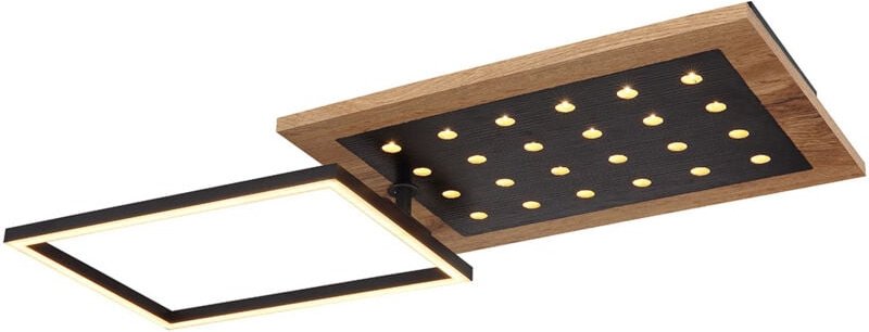 Deckenleuchte Deckenlampe Wohnzimmerleuchte schwarz dunkelbraun Holzleuchte Memory, Metall mdf, 1x led 24 w 1100lm, l 63...