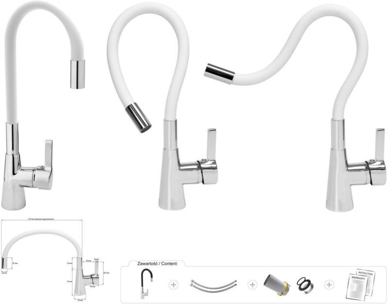 Einhebelmischer Waschtisch Einhebelmischer Küchenmischer Flexibler Auslauf versch. Farben +weiss