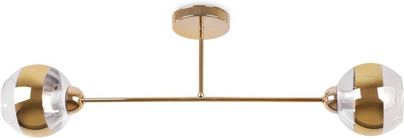 Asturia Gold Deckenleuchte 2 Flache Goldene Lampenschirme E27