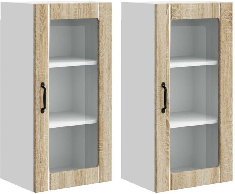 Küchenschrank 2 pcs Sonoma-Eiche 40 x 31 x 80 cm Holzwerkstoff vidaXL