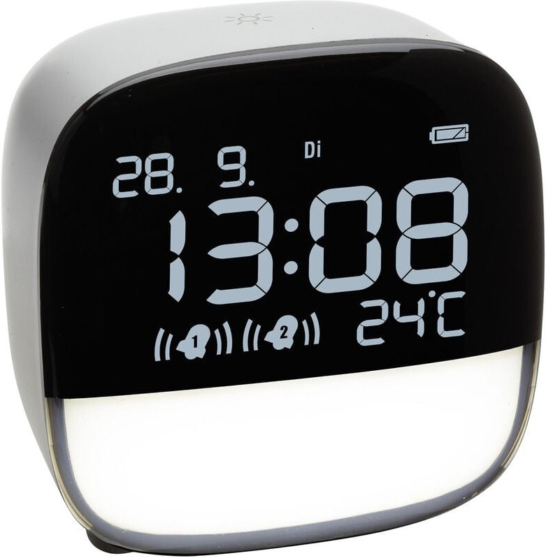 TFA - Dostmann 60.2034.02 Quarz Wecker Weiß Alarmzeiten 2