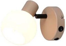 Wandleuchte Wandlampe Flurleuchte warm beige Metall E14 1-flammig L 17,5 cm