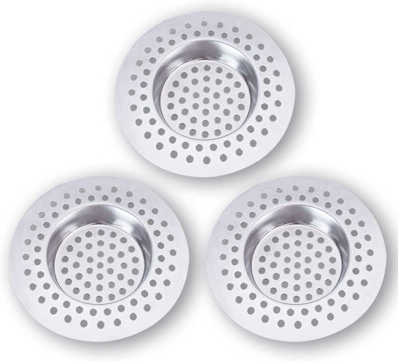 Küchenspülen-Siebeinsatz aus Edelstahl (3er-Set) – Küchenspülen-Gitter, Küchenzubehör, Badezimmer, Küche