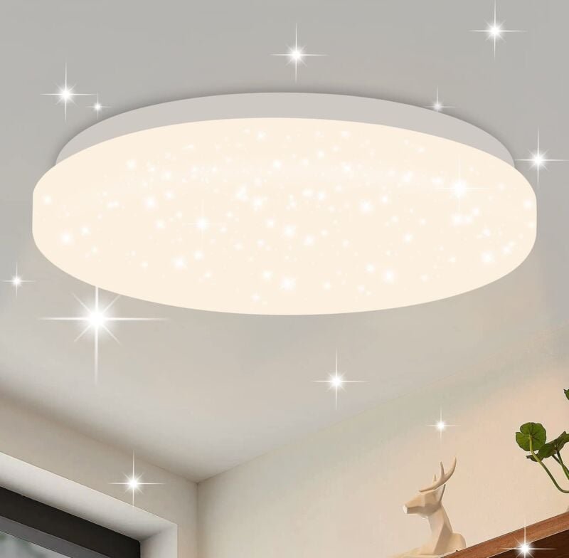 Deckenlampe led Deckenleuchte Schlafzimmer - Ø21cm Schlafzimmerlampe Sternenhimmel 15W Flurlampe Neutralweiß Küchenlampe...