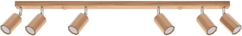 Sollux Lighting Zeke Eiche Achteck Deckenstrahler Bar Holz, 6x GU10