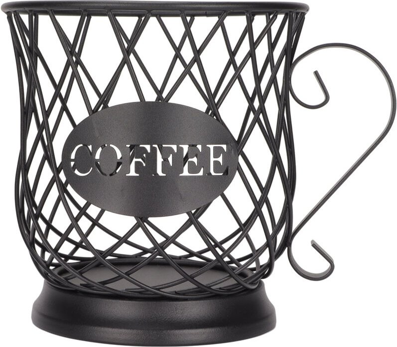 Eosnow Eisen-Kaffeepadhalter, Organizer, groe Kapazitt, Kaffeekapsel-Aufbewahrungskorb für Zuhause, Büro, Cafés, Schwarz