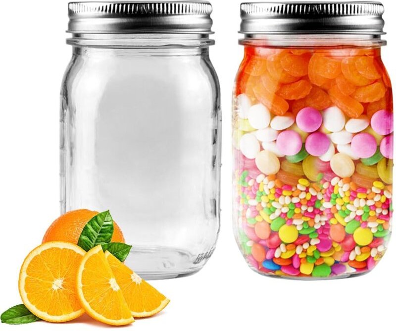 473 ml (16 oz) luftdichte Glasbehälter mit Deckel zur Aufbewahrung von Marmeladen, Honig, Gelees, Gastgeschenken für Hoc...