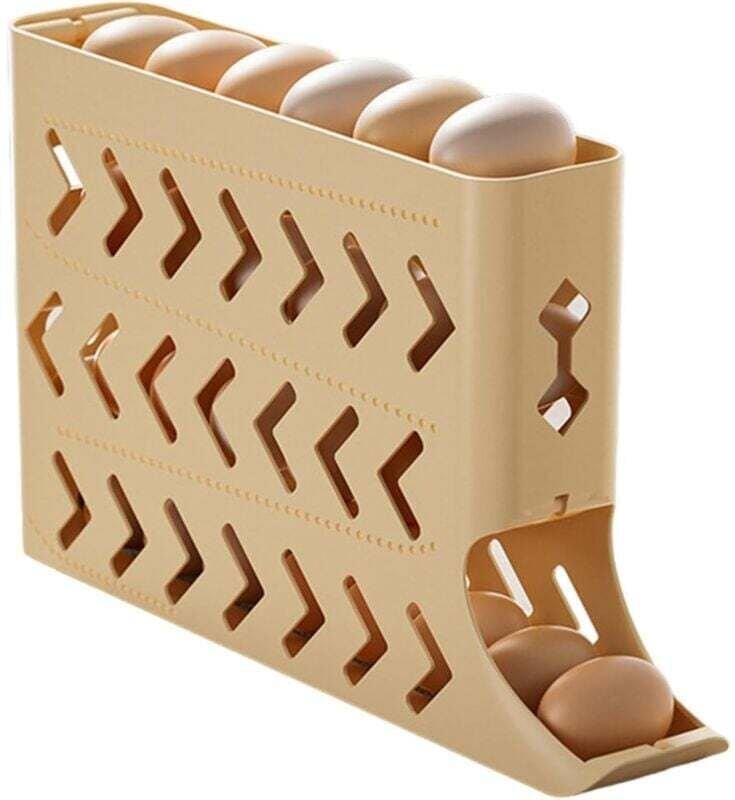 Eierregal für den Kühlschrank mit automatischer Ausgabe, viel Platz zum Aufbewahren vieler Eier, mit transparentem Decke...