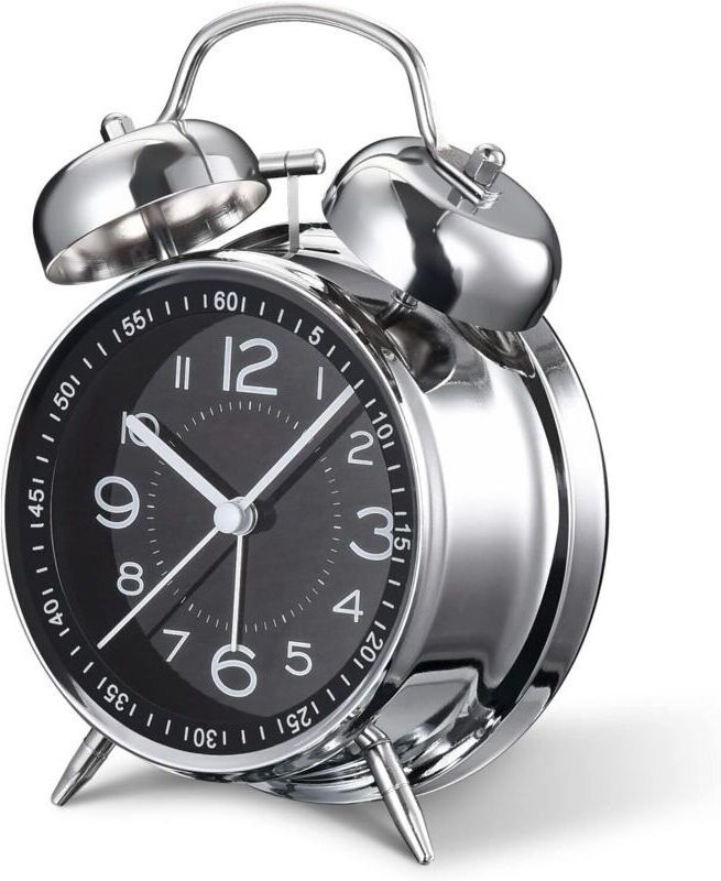 Leistungsstarker Wecker für Tiefschläfer, 10 cm geräuschloser Quarz-Retro-Wecker, kein Ticken, mit Hintergrundbeleuchtun...