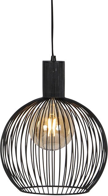Design runde Hängelampe schwarz 30 cm - Wire Dos