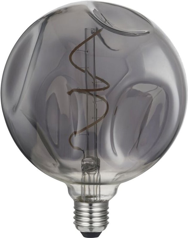 Creative Cables - Tageslicht italien led birne vintage globo d.140 gestossen e27 5w 2000k unregelmÄssig glas rauch grau ...