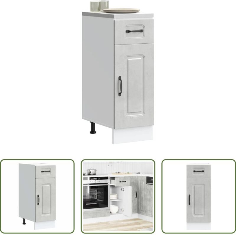 Holzwerkstoff - Küchenunterschrank Kalmar Betongrau Holzwerkstoff