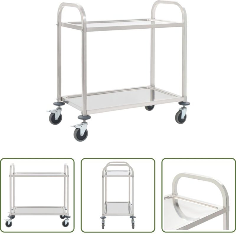 Servierwagen - 2-Stufiger Servierwagen 95 x 45 x 83,5 cm Edelstahl