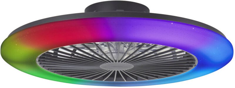 Brilliant LED Deckenleuchte mit Ventilator Salerno Ø 58 cm 55 W schwarz Deckenlampen & Kronleuchter