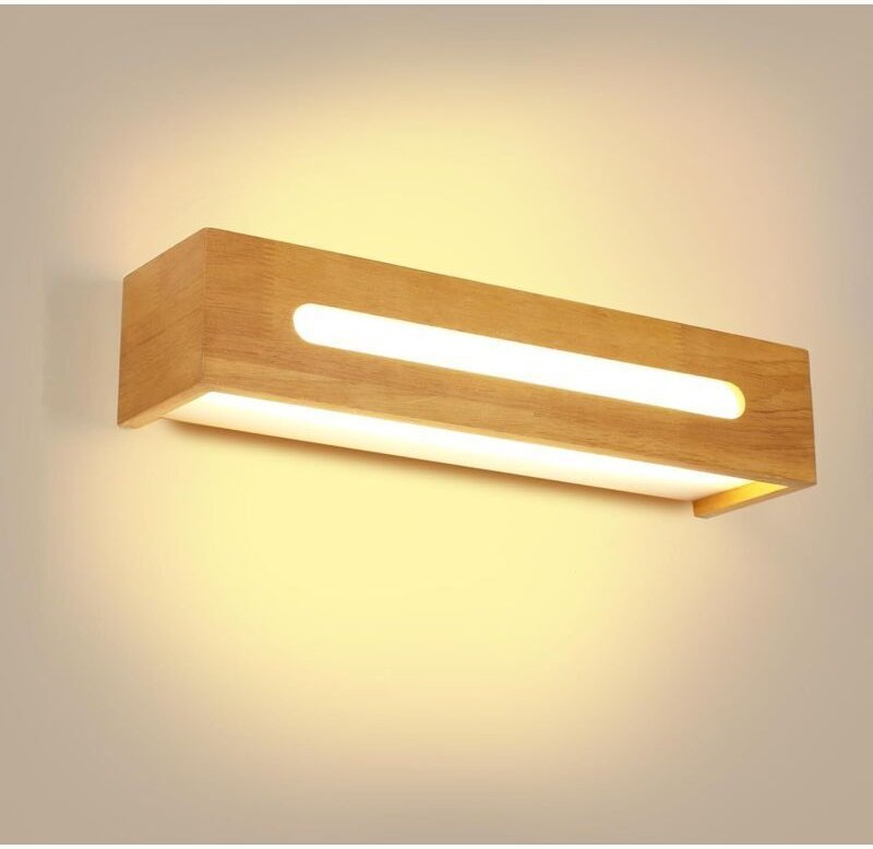 Moderne LED-Wandleuchte für den Innenbereich, 18 W, 2025 lm, Holzoptik, geeignet für Schlafzimmer, Wohnzimmer, Flur und ...