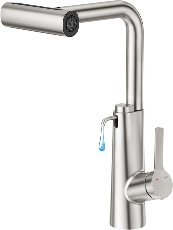 Einbau-Seifenspender für Küchenspülen, mit ausziehbarer Brause, Wasserfall-Wasserhahn mit 4 Strahlarten, um 360° drehbar...