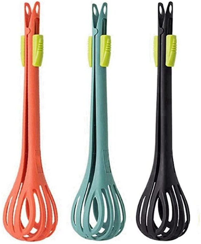 3-teiliger 2-in-1-Lebensmittelclip und Schneebesen, vielseitiges Küchenwerkzeug zum Kochen von Salatmixer und Lebensmitt...