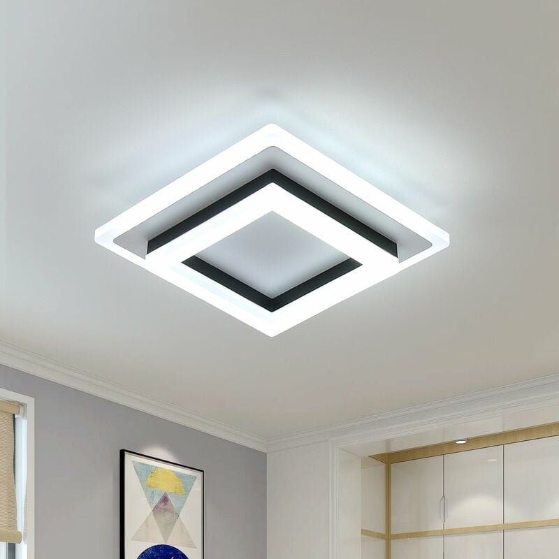 Goeco - led Deckenleuchte Quadrat 24W, Deckenlampe aus Acryl, Moderner led Deckenleuchter für Wohnzimmer, Schlafzimmer, ...