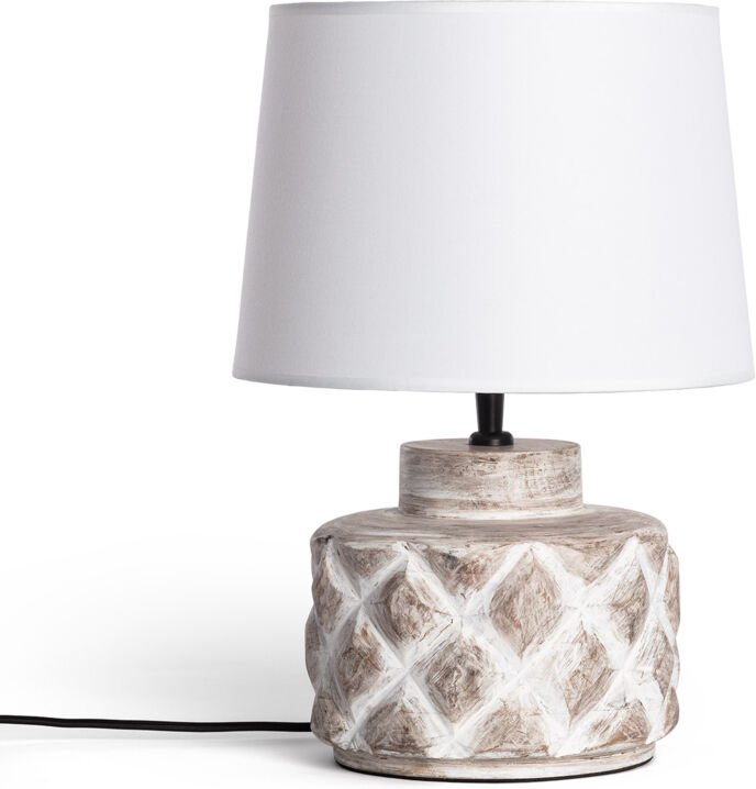 Tischlampe Holz Kunt Divya ILUZZIA Weiß