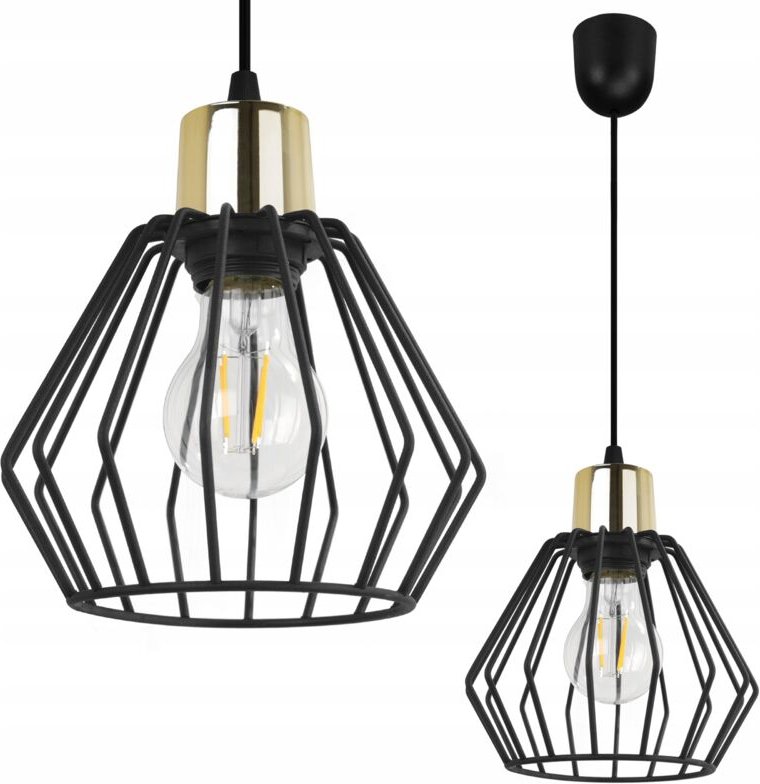 Hängelampe, Deckenleuchter, Drahtschirm, LED