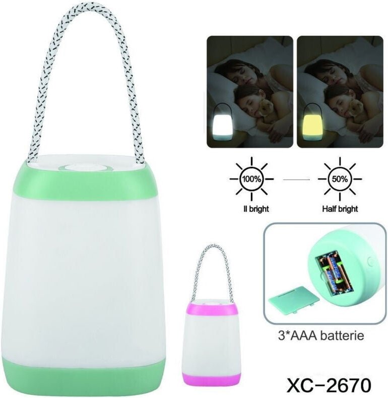 Trade Shop - LED-Tischlampe mit Griff, dimmbar, batteriebetrieben, tragbar, DT-2670 -