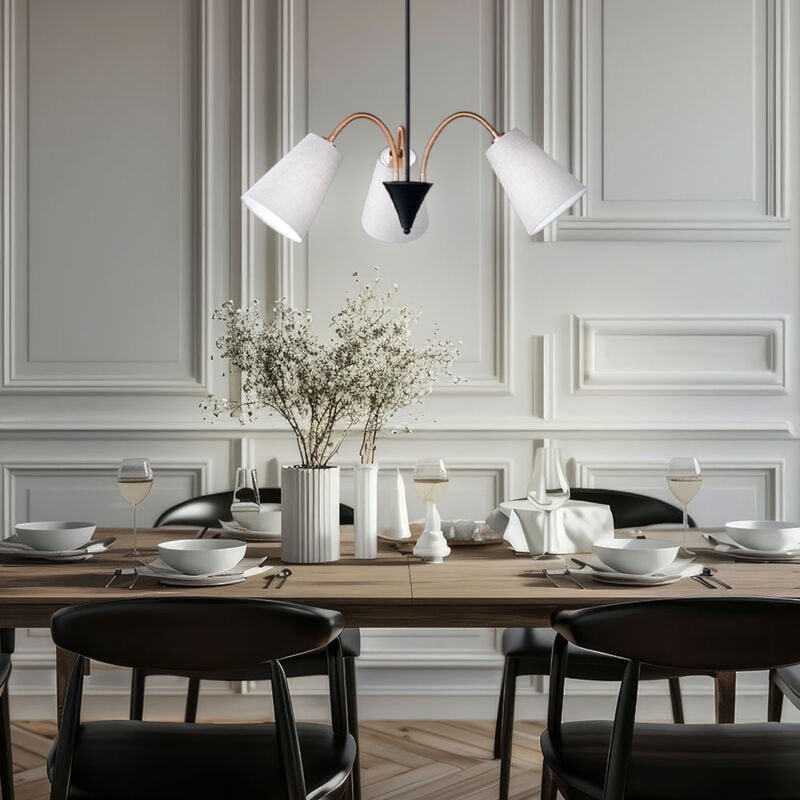 Hänge Lampe Pendel Leuchte Beleuchtung Decken Strahler flexibel Textil natur Honsel Leuchten 69363