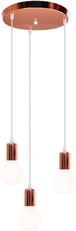 3 Lichter Pendelleuchte Roségold, Zylinder Metall Hängende Deckenleuchte E27 Runde Basis für Esstisch, Kücheninsel, Schl...