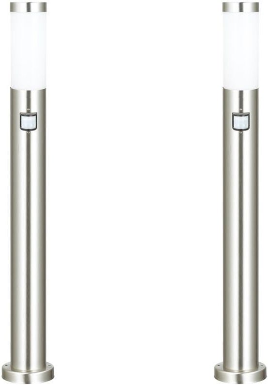Etc-shop - 2er Set Stand Leuchte Außen Balkon Beleuchtung Edelstahl Bewegungsmelder IP44
