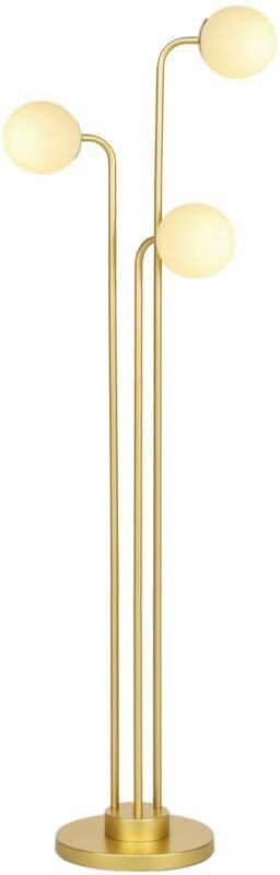 HOMCOM Stehlampe mit drehbar Lampenschirmen, 120W Leselampe, 1,65 m hoch Nachttischlampe mit Fußschalter, Stehleuchte fü...