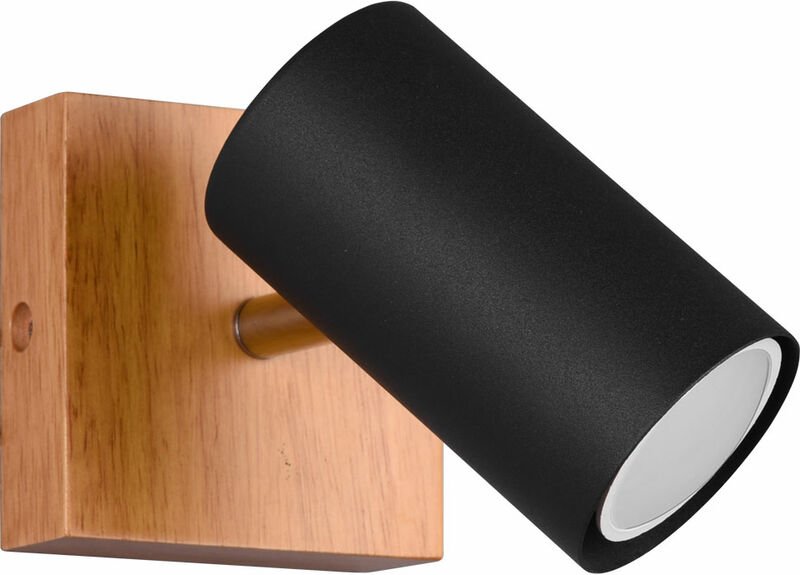 Wand Lampe Flur Holz Spot Strahler Leuchte schwenkbar fernbedienung im Set inkl. rgb led Leuchtmittel