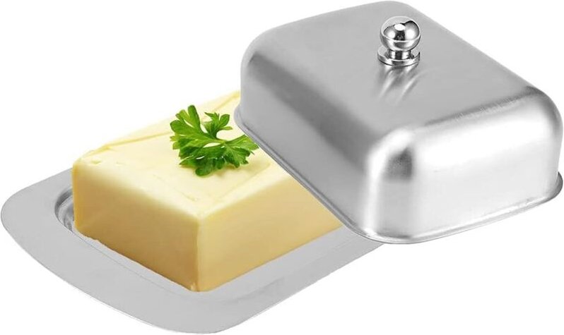 Butterdose aus Edelstahl mit Deckel, Butter- oder Käsebutterbox
