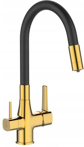 Invena GLAMOUR Küchenarmatur schwarz mit Kohlenstofffilter