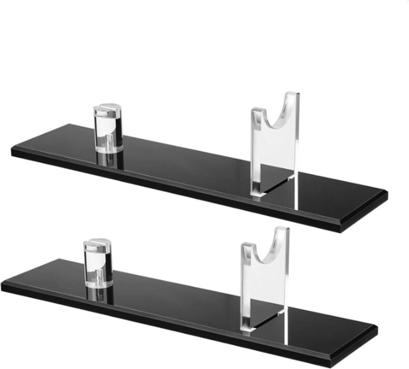 2-Teiliger MesserstäNder Aus Acryl, Messeretui für Den Tisch, Einzelmesserhalter die Inneneinrichtung (Schwarze Basis)