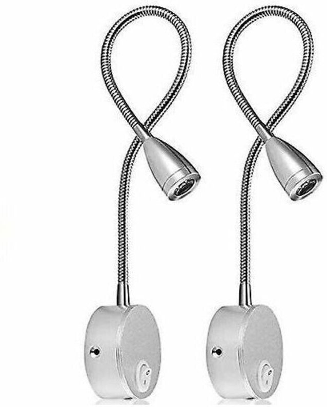 Thumbnail - LED-Wandleseleuchte, Bettlampe mit Berührungsschalter, dimmbare Schwanenhals-Bettlampe, 3-W-Leseleuchte, helles Nachtlic...