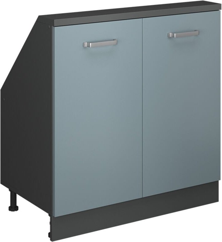 Dachschrägenschrank Rion, Blau-Grau/Anthrazit, mit 2 Türen, Vicco